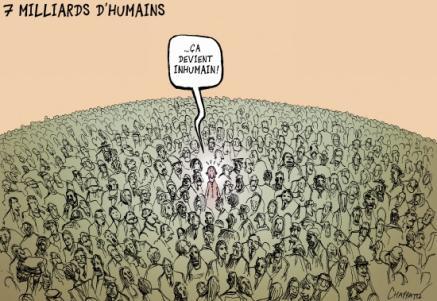 surpopulation mondiale illustration